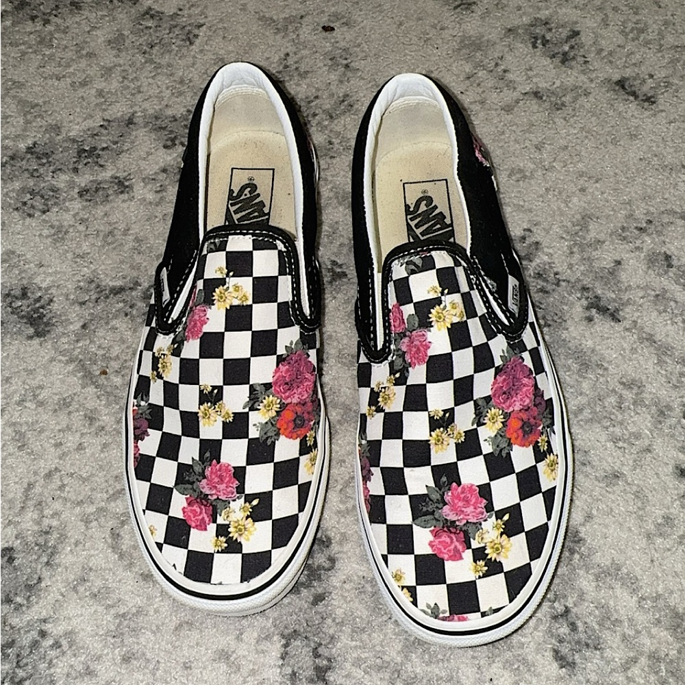 Floral Checkered Vans